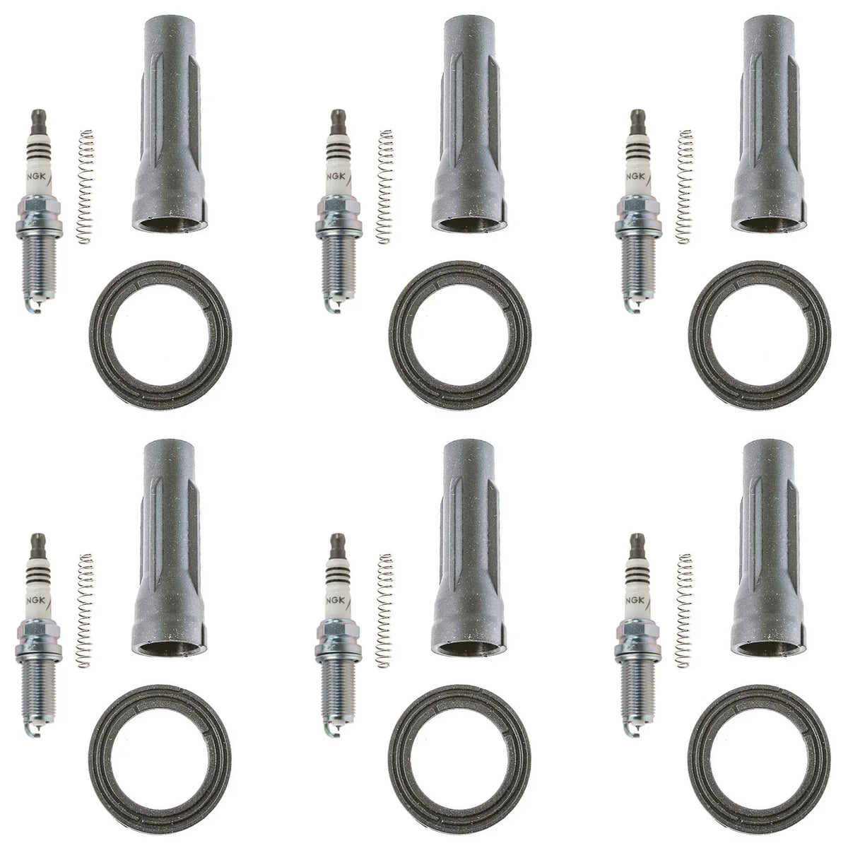 Set of 6 NGK Iridium IX Spark Plugs & Denso Coil Boots for Avalon Camry RX450h