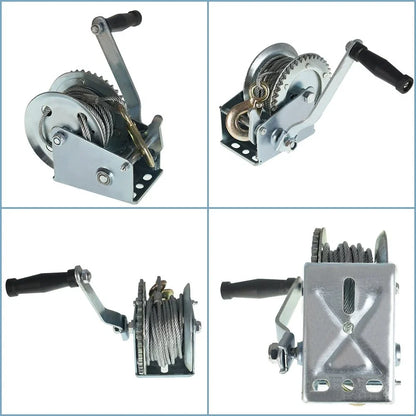 Truck Manual Crank Winch (1500 lbs, 5.0mm x 10m Rope)