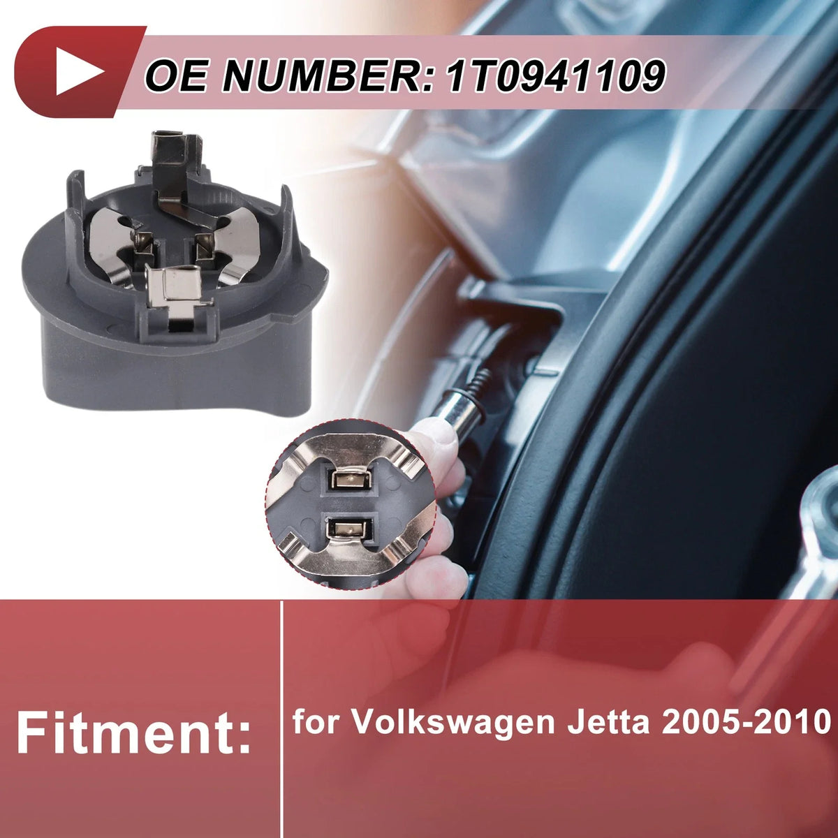 Low Beam Headlight Socket for Volkswagen Jetta (2005–2010) No. 1T0941109