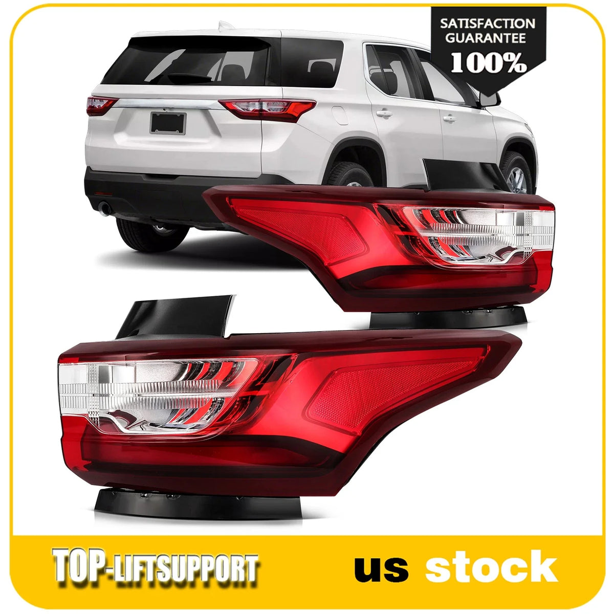 2X Rear Outer Tail Lights Assembly for Chevy Traverse (2018–2021)