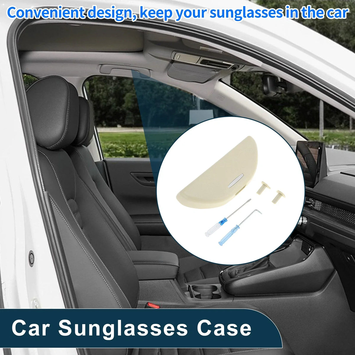 Sunglasses Case for Volkswagen Touran (2003–2015) Eyeglasses Holder Beige