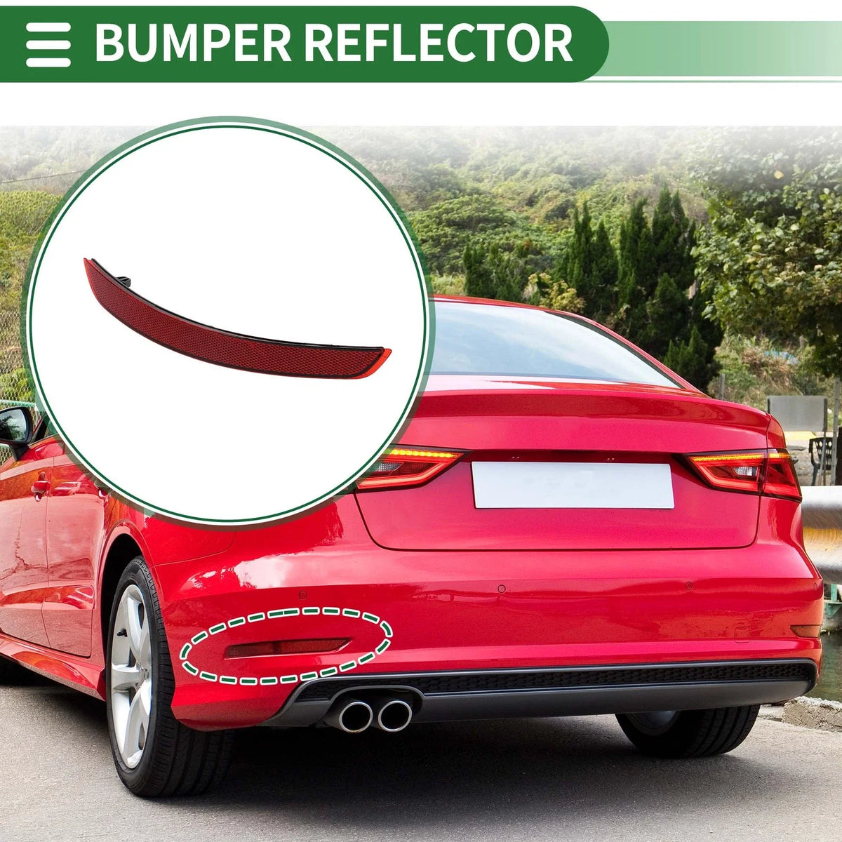 Bumper Reflector No. 8VD945105/8V5945105A for Audi A3 (2014–2016)