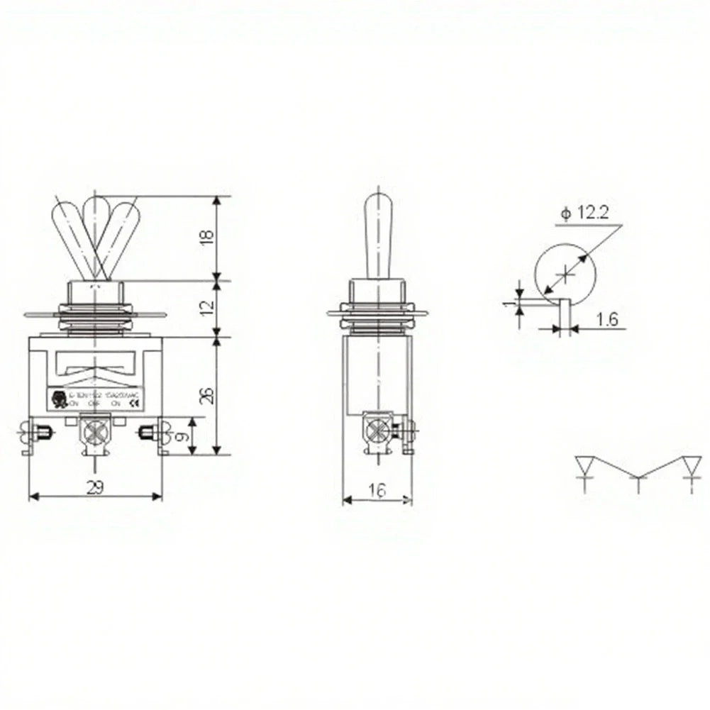3 Position Switch 15A for Marine (Easy Installation)