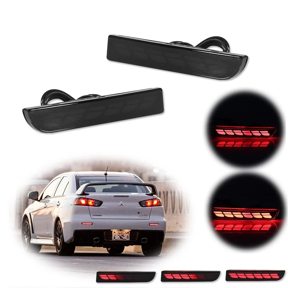 Smoked Reflector Tail Brake Signal Light Set for Mitsubishi Lancer Evo (2008–2017)