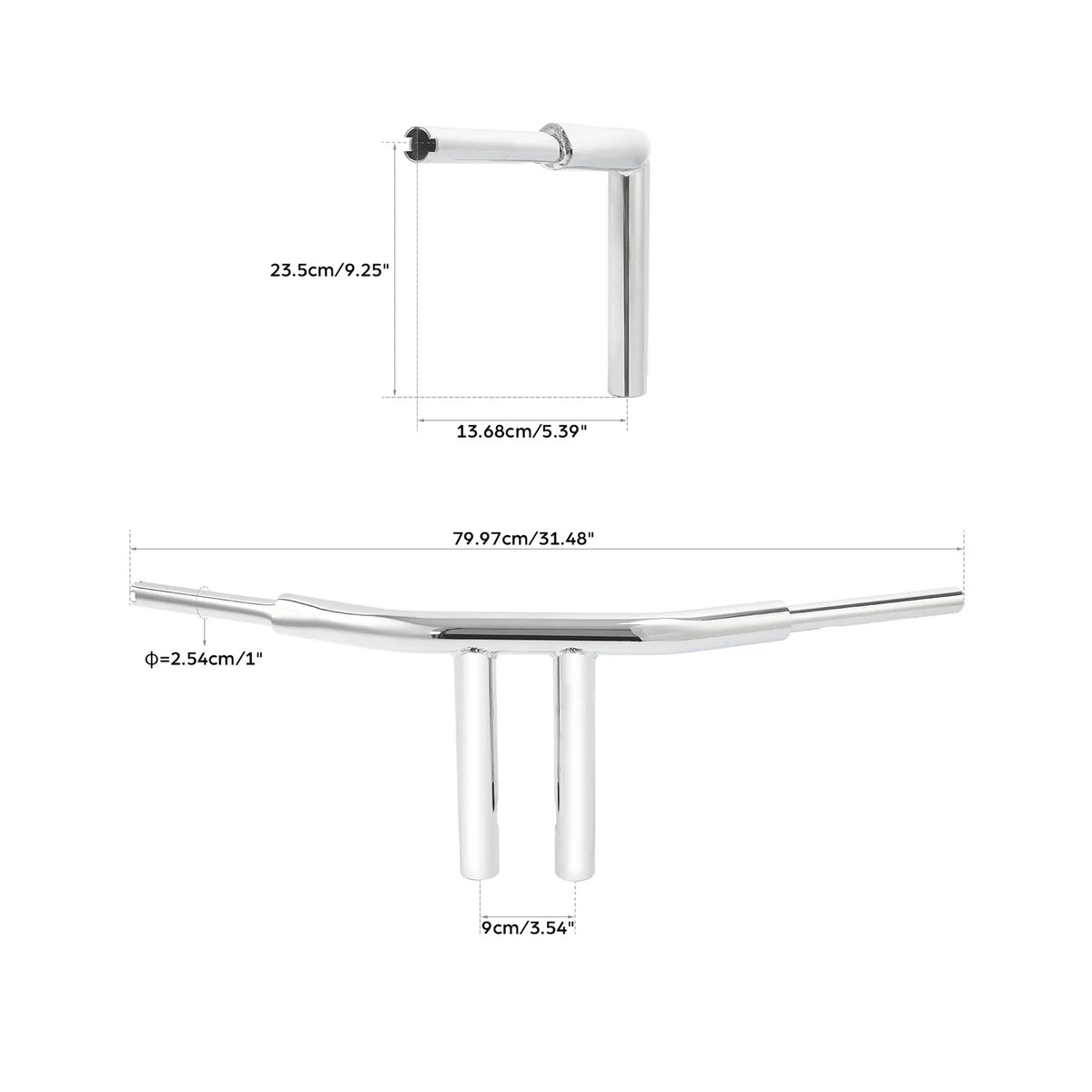 Chrome 10" Rise T-Bar Handlebar for Harley Softail Street Bob (2018–2023)