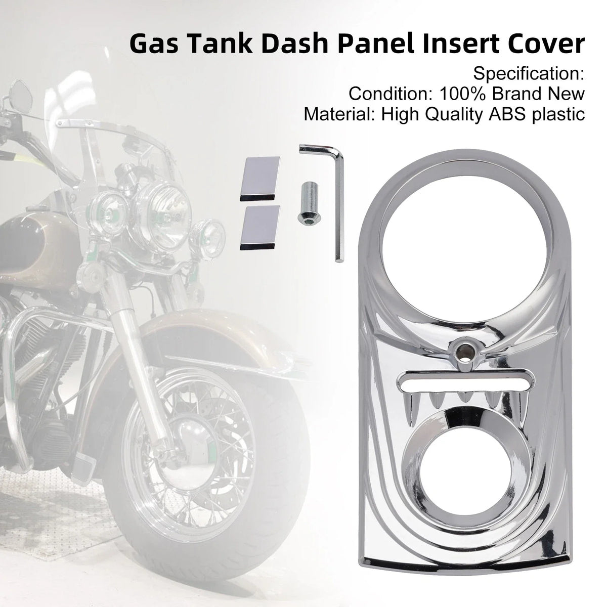 Gas Tank Dash Panel Insert Cover for Harley Softail FLSTC FXST Chrome
