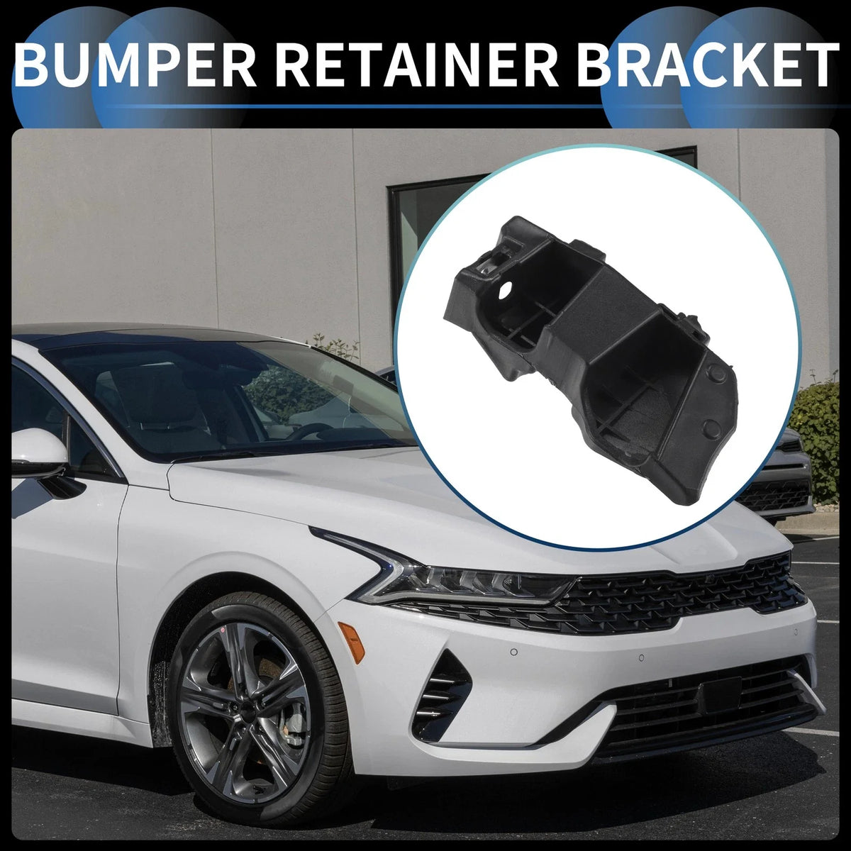 1pc Right Front Bumper Retainer Bracket for Kia K5 (2020–2022) Black ABS