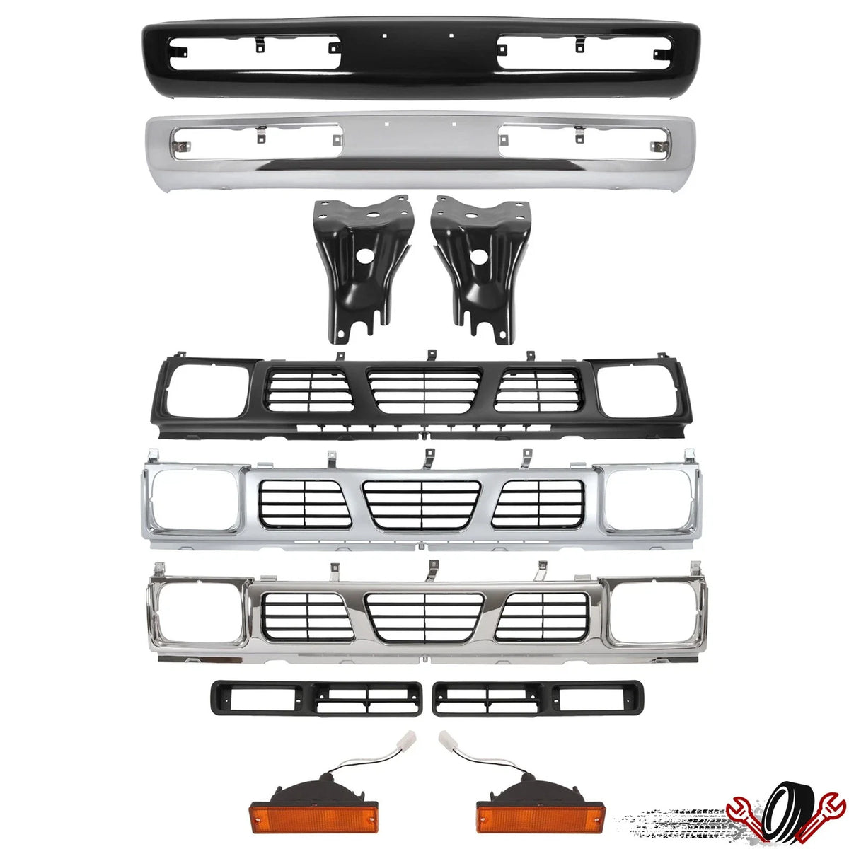Front Bumper Grille Turn Light Bezel for Nissan Pickup D21 (1993–1997)