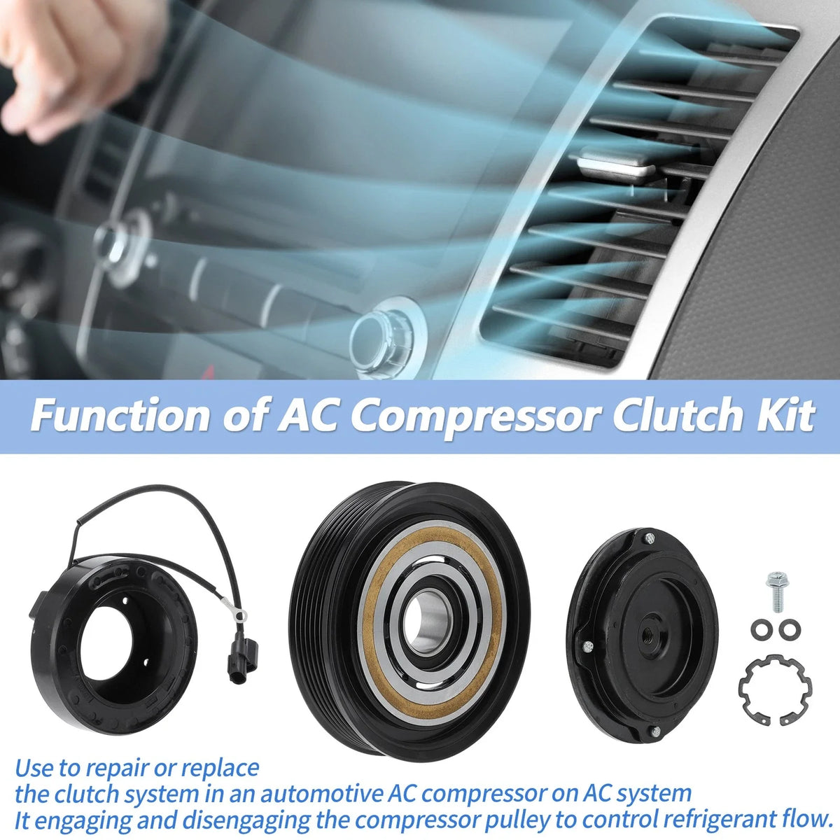 AC Compressor Clutch Kit for Honda Pilot, Acura (38810RGLA02)