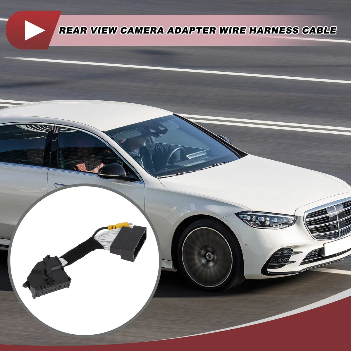 Rear View Camera Adapter Wire Harness Cable for Ford Taurus (2015–2017) RCA
