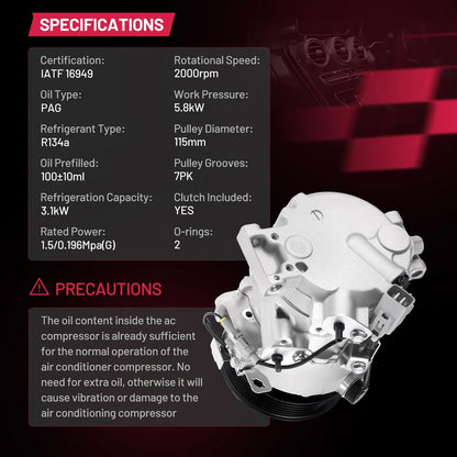 A/C Compressor with Clutch RWD for Lexus GS350 GS300 IS250 2006-2011