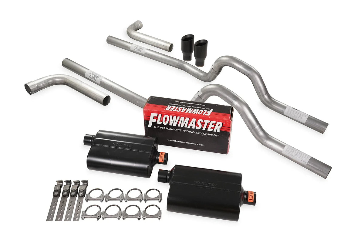 Dual Exhaust Kit for 1962–1966 Ford F-Series 3" Side Exit with BDW Tips