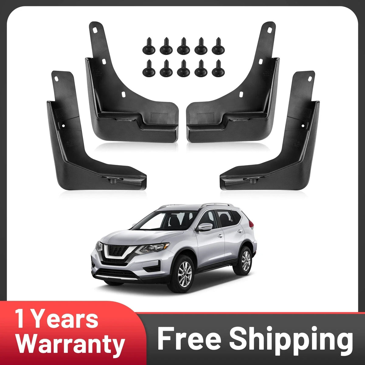 Splash Guards Mud Flaps for Nissan Rogue Sport Qashqai (2017–2021)
