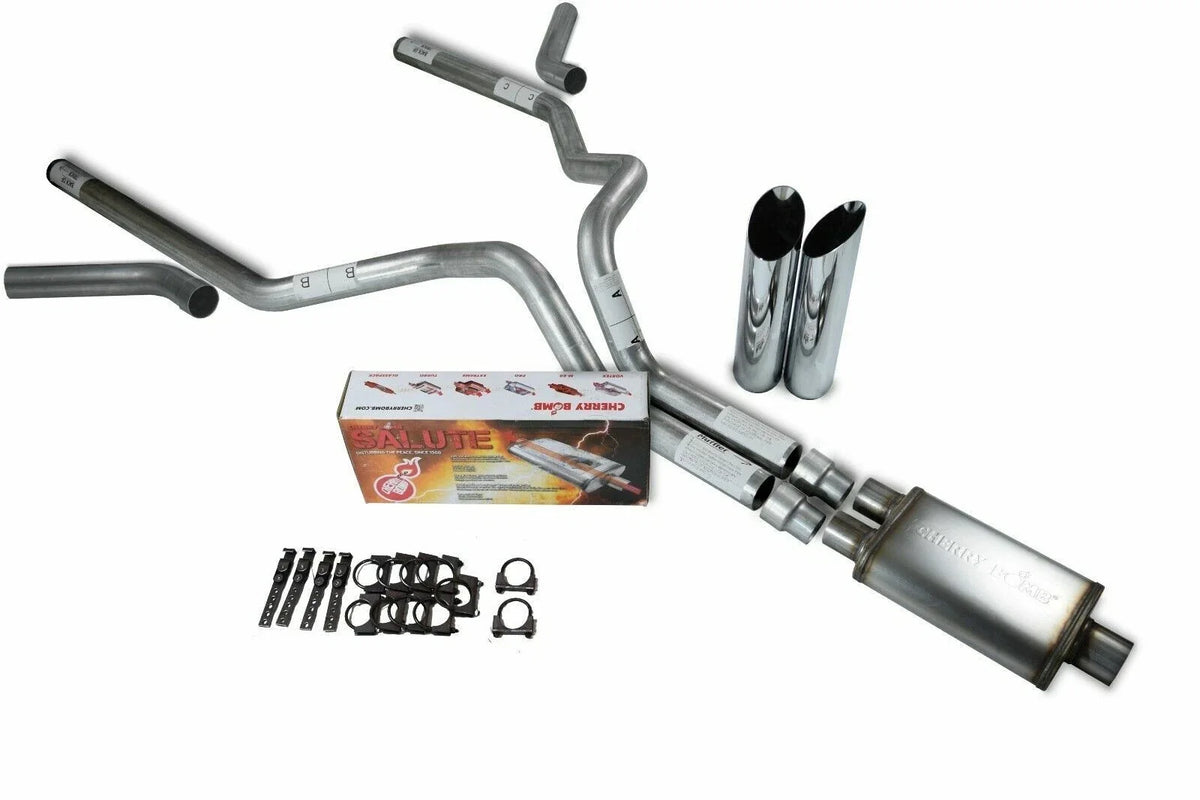 Dual Exhaust Kit for Ford F150 (2021–2025) 3" Slash Tip Corner Exit