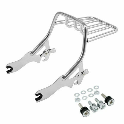Chrome Sissy Bar Backrest with Luggage Rack for Harley Softail 2018-2025