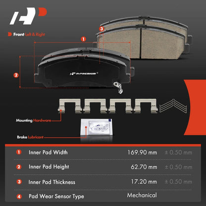 8 Count Ceramic Brake Pad Set for Nissan Titan 2017-2021