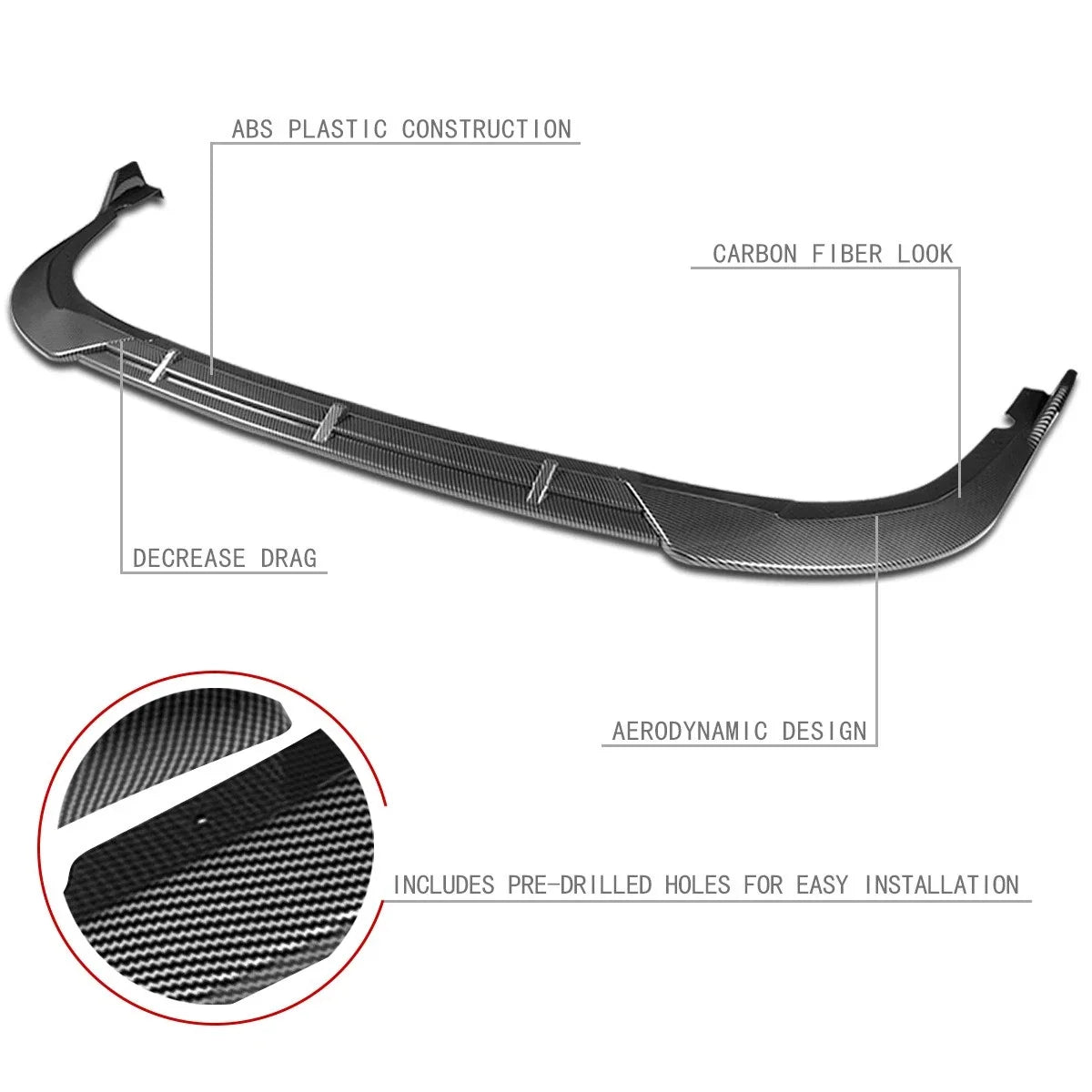 Front Bumper Lip Splitter Under Diffuser for Kia Optima SX/SXL (2016–2018)