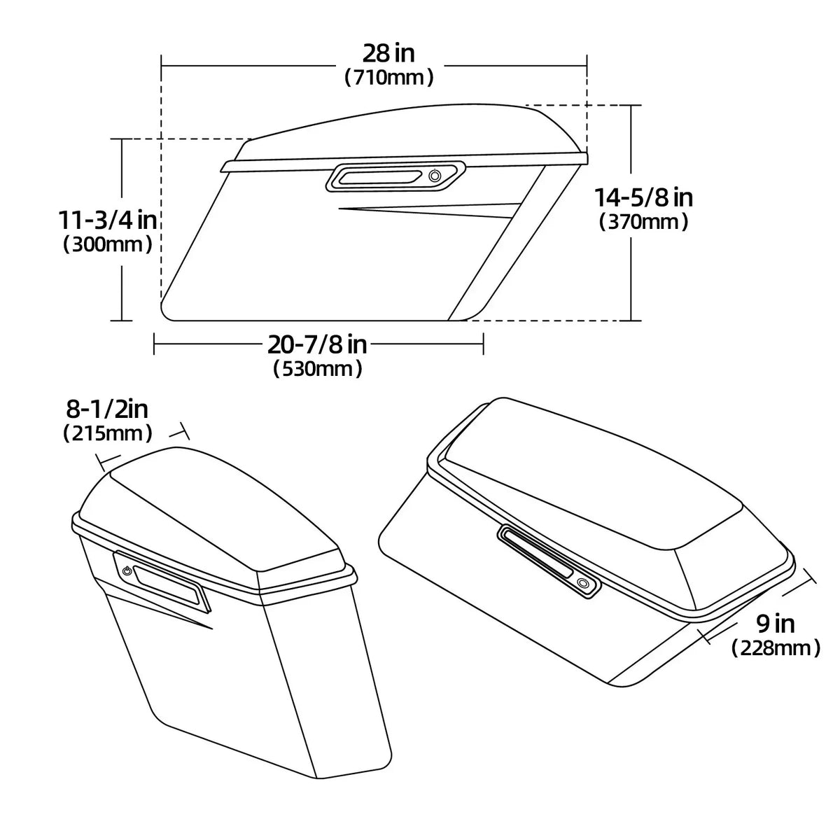 Saddle Bags for Harley Road Street Glide FLHR FLTR (1994–2013)