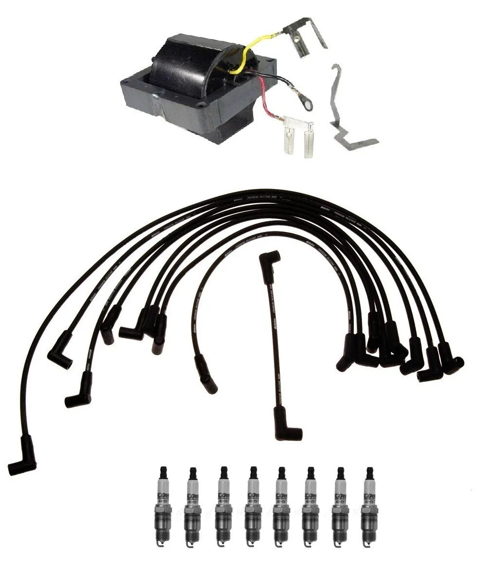 Ignition Wires & Spark Plugs Kit for Camaro Omega LeMans V8 (1 Coil, .045")