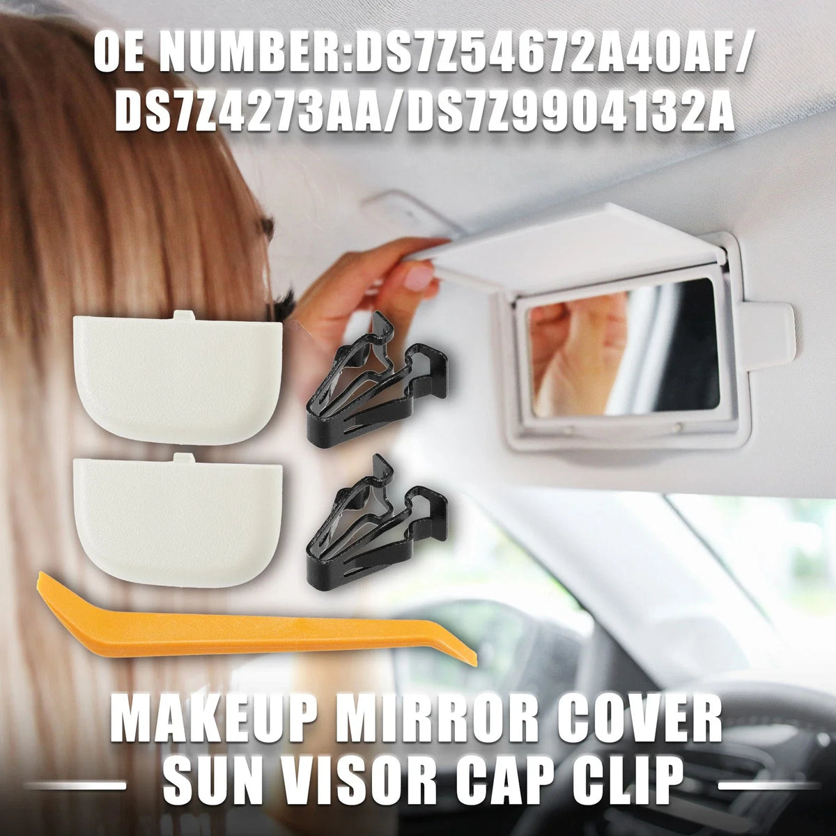 Makeup Mirror Cover Sun Visor Cap Clip for Ford Edge (2015–2023) - DS7Z4273AA