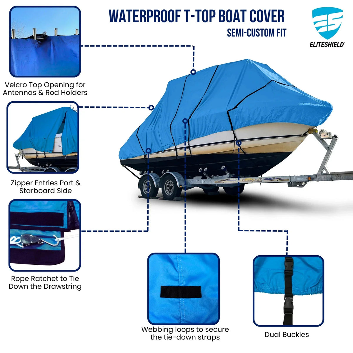 T-top Hard-Top Boat Cover for Grady-White Canyon 336 (2018–2023)
