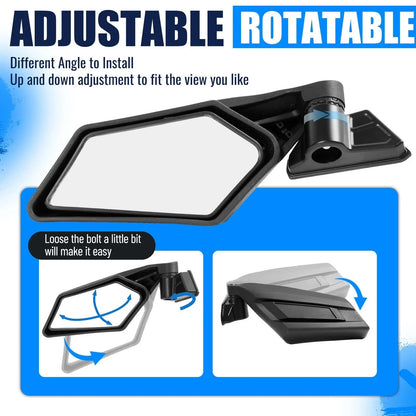 Rear View Side Mirror - Racing Style for Maverick X3 MAX 2017-2023