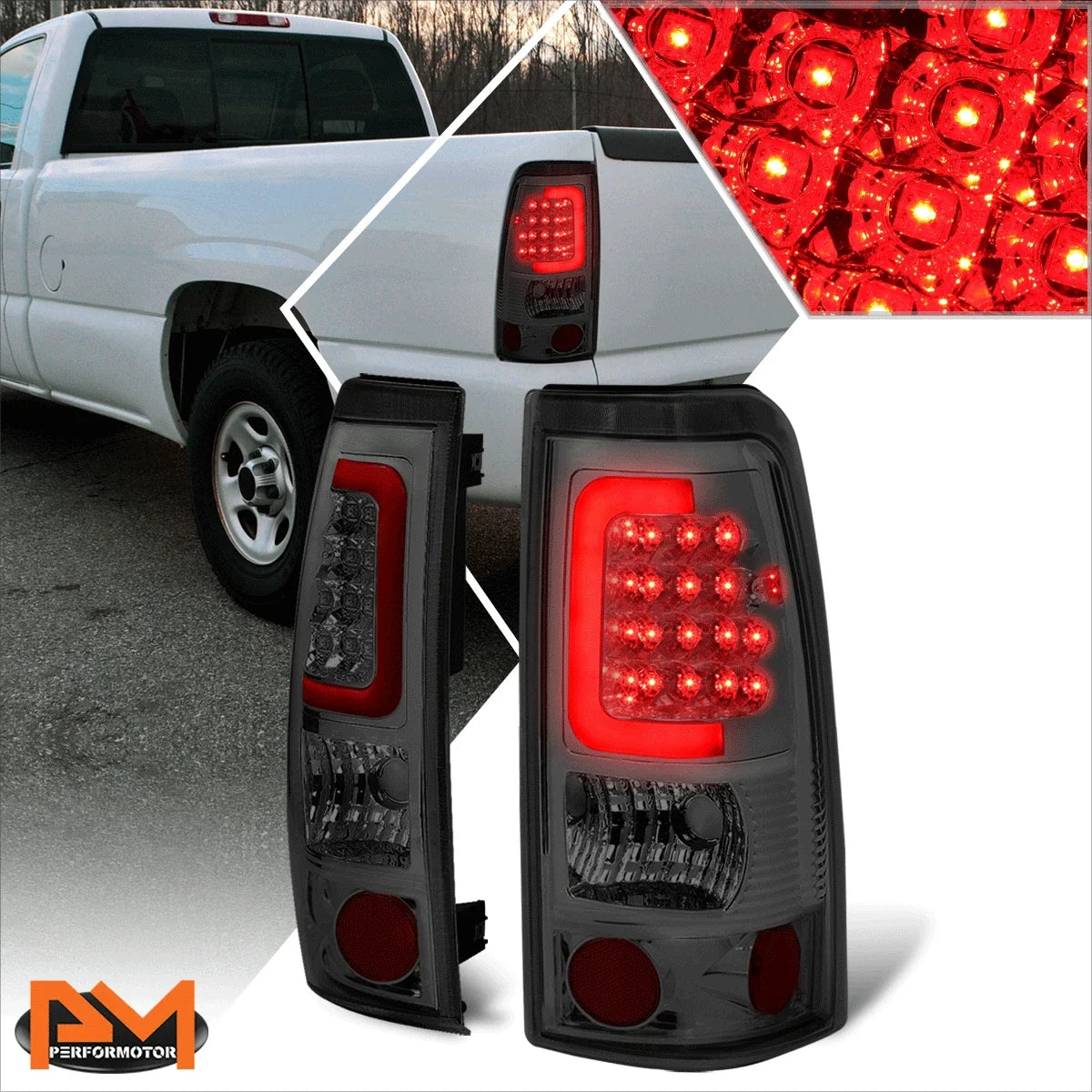 Tail Light Reverse Lamp 3D LED C-Bar for GMC Sierra/Chevy Silverado 1999-2003