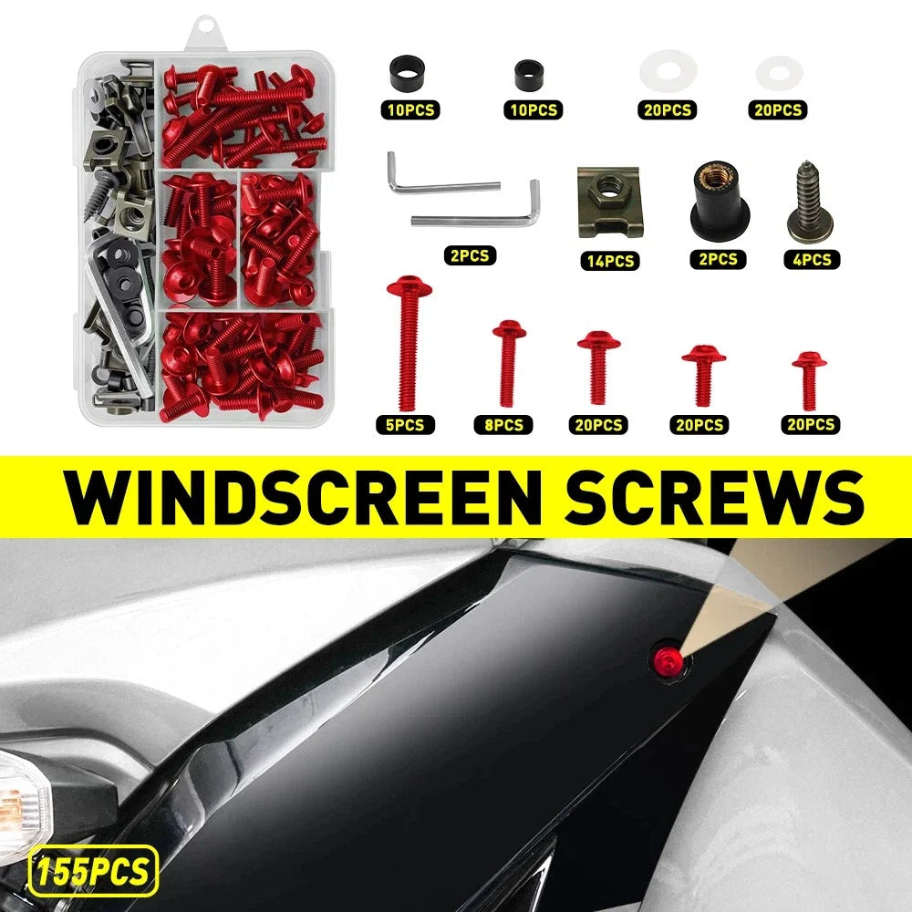 155pcs Aluminum Fairing Bolts Kit for Suzuki GSXR600/750/1000 (2001–2023)