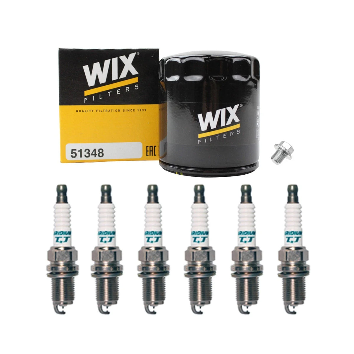 Denso Spark Plug & Wix Engine Oil Filter Kit for T100 Tacoma 4Runner 1995-2004