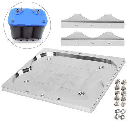 Aluminum Battery Bracket Relocation Hold Down Tray Kit for Optima 34/78