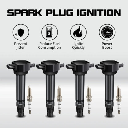 4 Ignition Coils and Spark Plugs for Jeep Compass Patriot 2007-2017