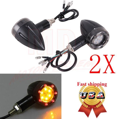 Set of 2 Motorcycle Turn Signal 12LED Bullet Indicators