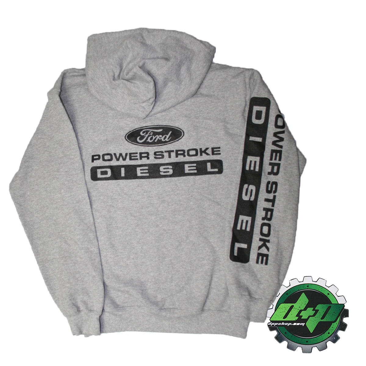 Hoodie - Lt Gray for Ford Powerstroke Diesel, Size 2X