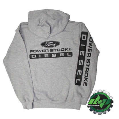 Hoodie - Lt Gray for Ford Powerstroke Diesel, Size 2X