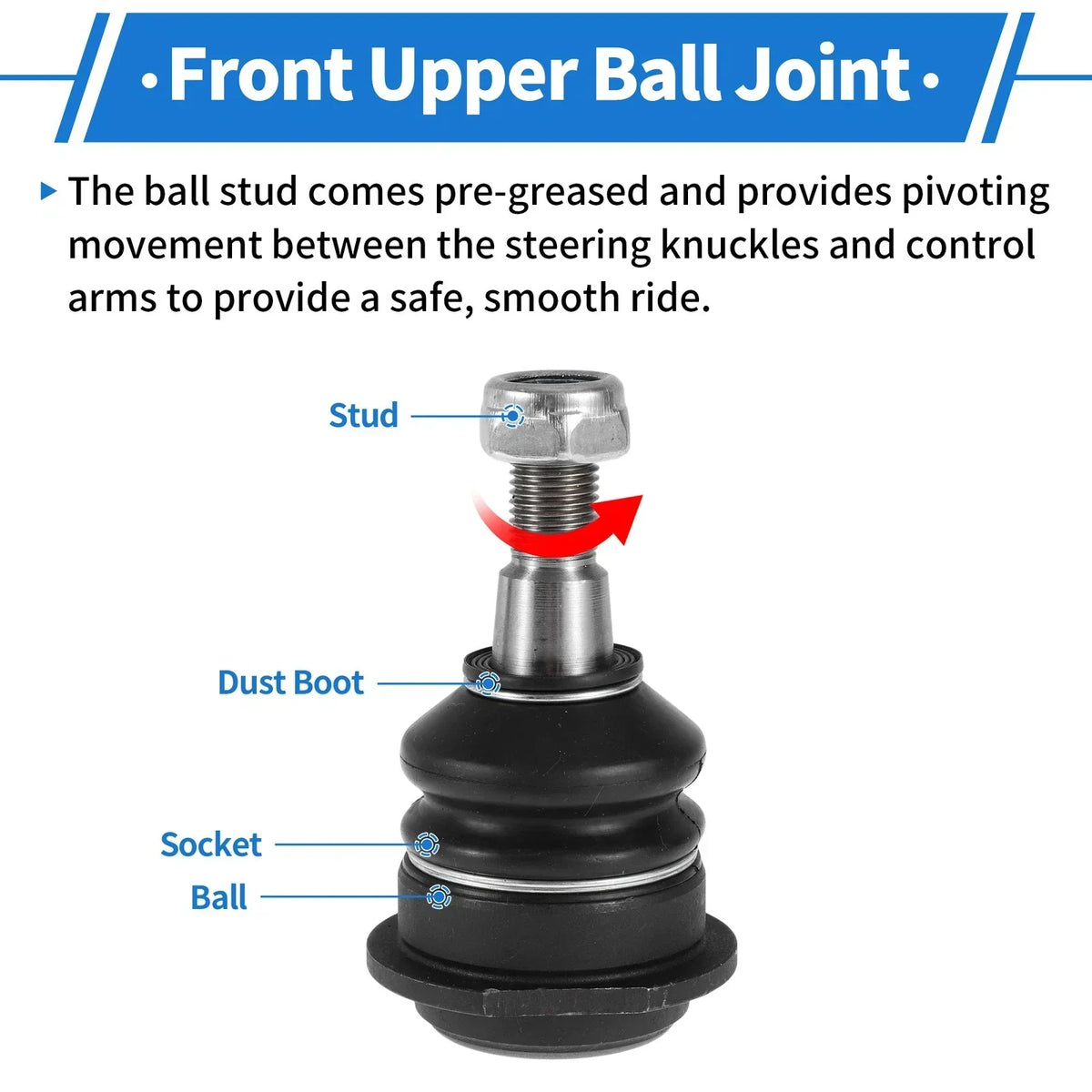 Set of 2 Front Upper Ball Joints for 2011-2015 Dodge Durango