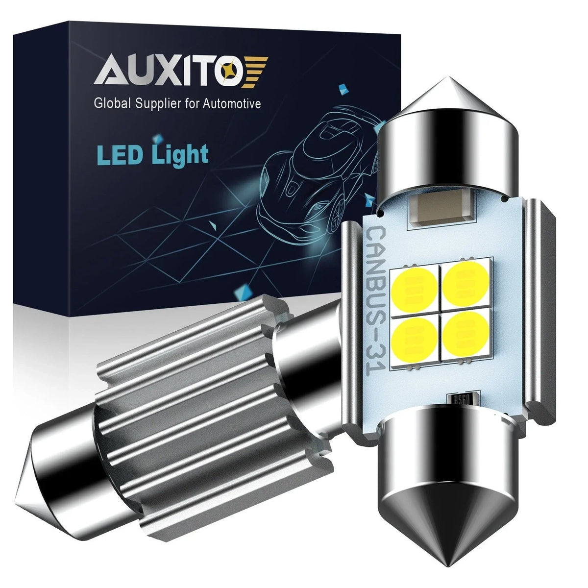 White LED Interior Map Dome Trunk Lights for (31mm DE3175 DE3022)