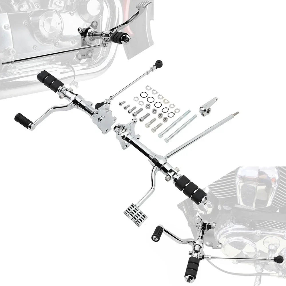 Chrome Pegs and Linkages for Forward Controls on Sportster 883 1200