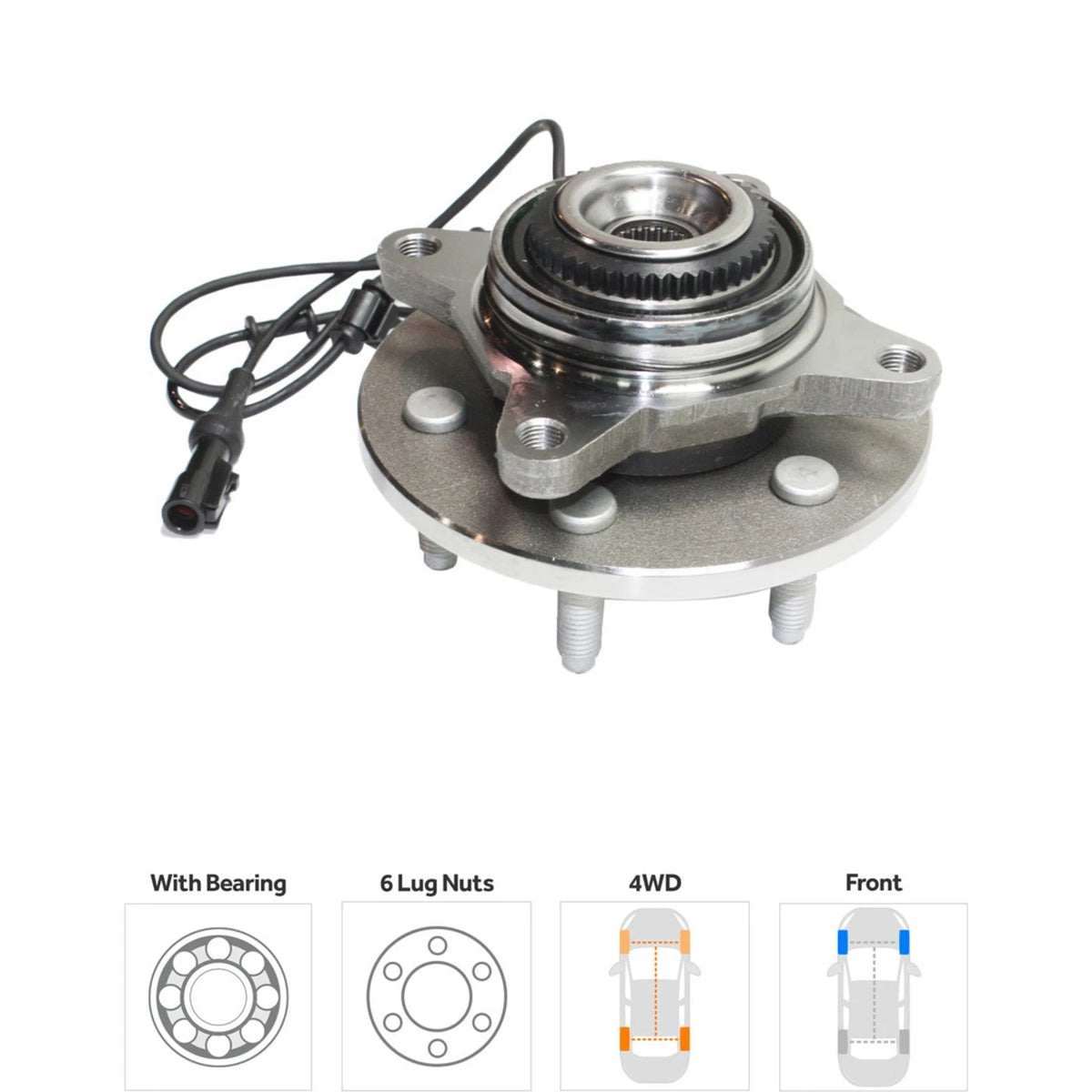 Wheel Hubs for Ford Expedition (2003–2006) 6 Lug with Bearing 4WD