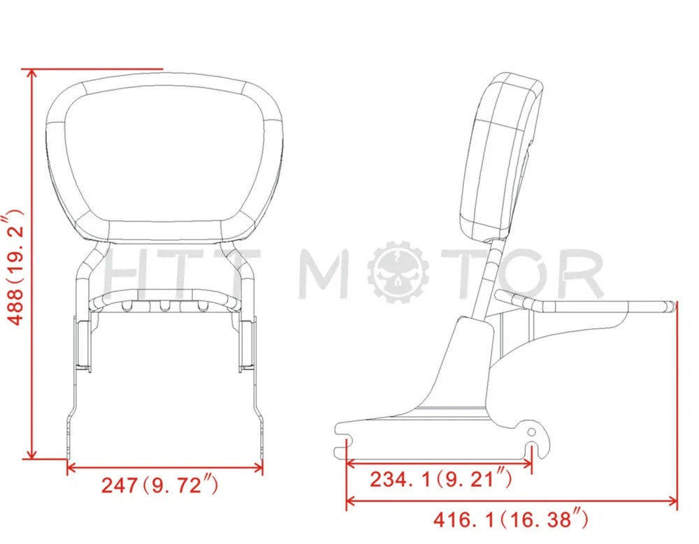 Sissy Bar Passenger Backrest Luggage Rack for Harley Softail FXST (2000–2023)