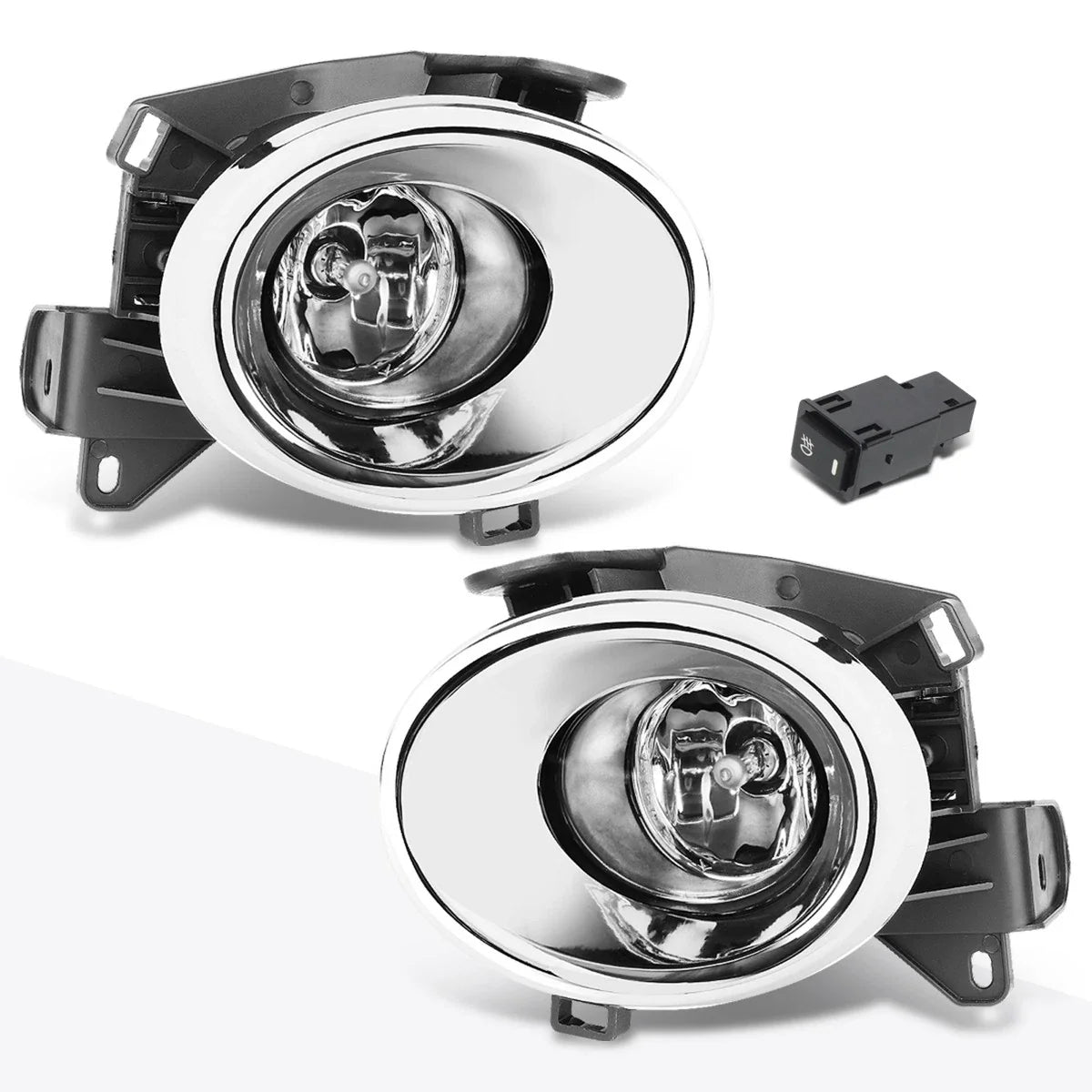 Clear Lens Front Bumper Fog Lights + Switch + Chrome Bezel for Pathfinder (2013–2016)