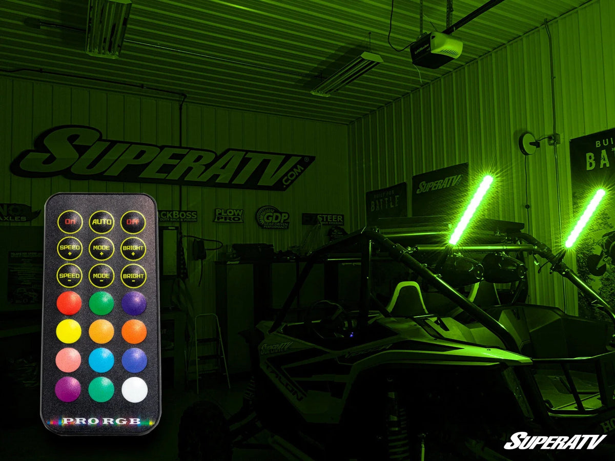 Set of 2 RGB LED Whip Lights for SuperATV (2") Vertical Mounting Brackets
