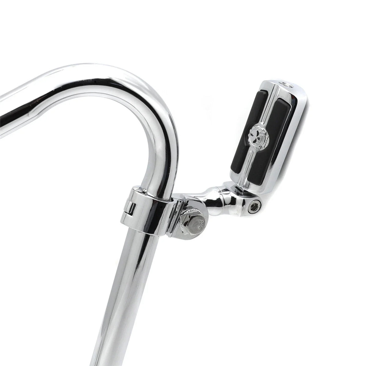 Adjustable Chrome Skull Foot Peg for 1.25" Engine Guard
