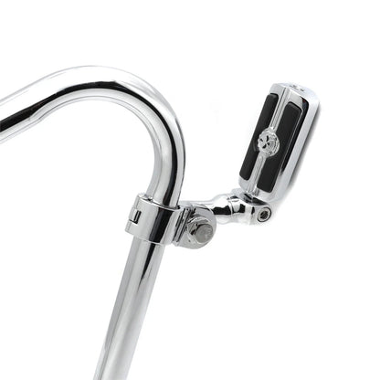Adjustable Chrome Skull Foot Peg for 1.25" Engine Guard