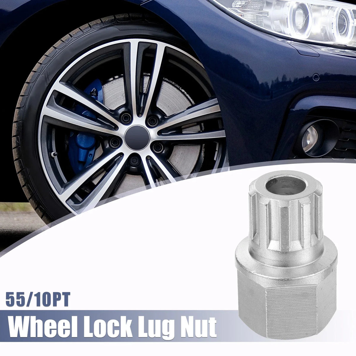 Anti Theft Wheel Lock Key Lug Nut Screw Removal Key for VW Audi (55/10PT)