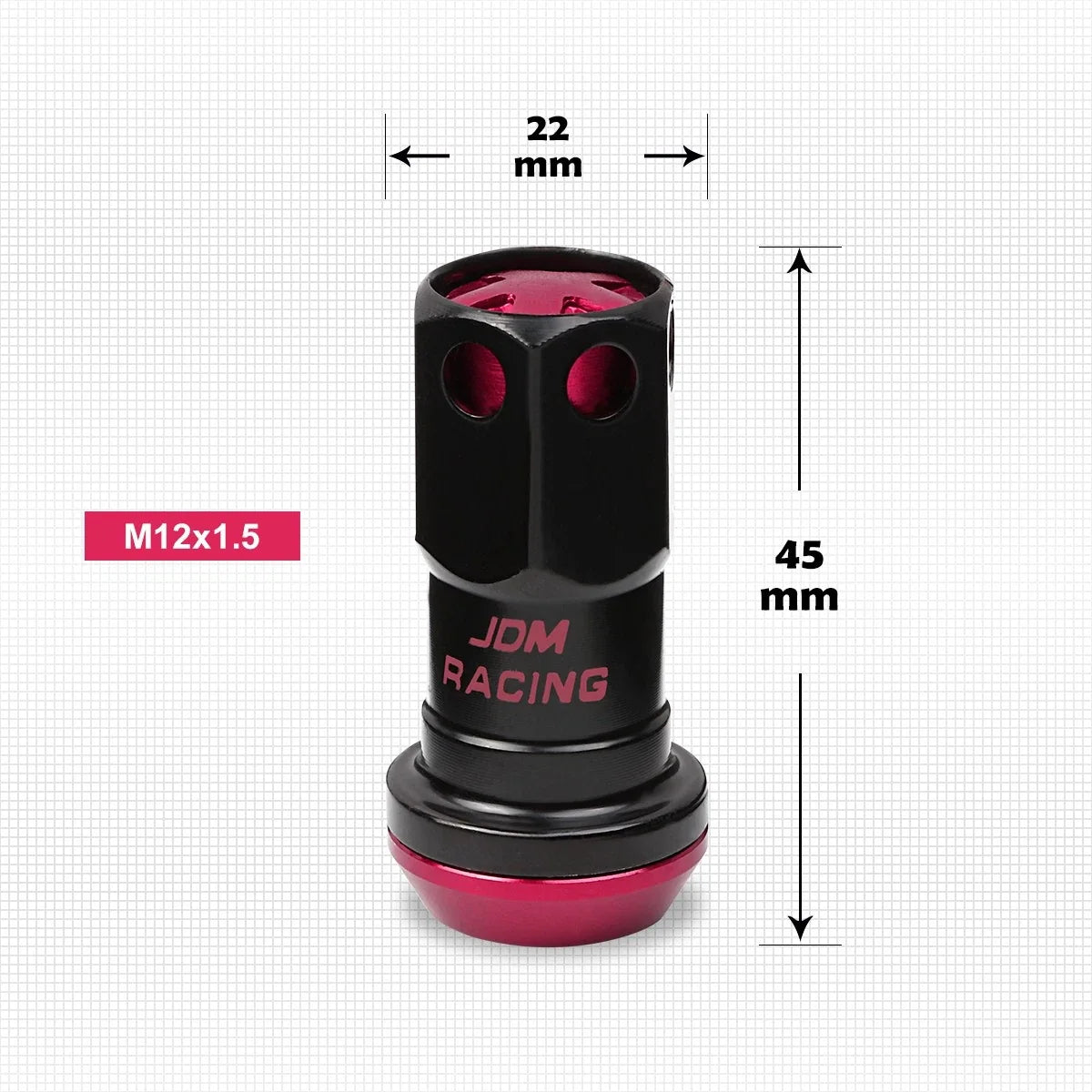 20Pc M12X1.5 Pink JDM Closed End Lug Nuts + Spline Locks + Key + Extension