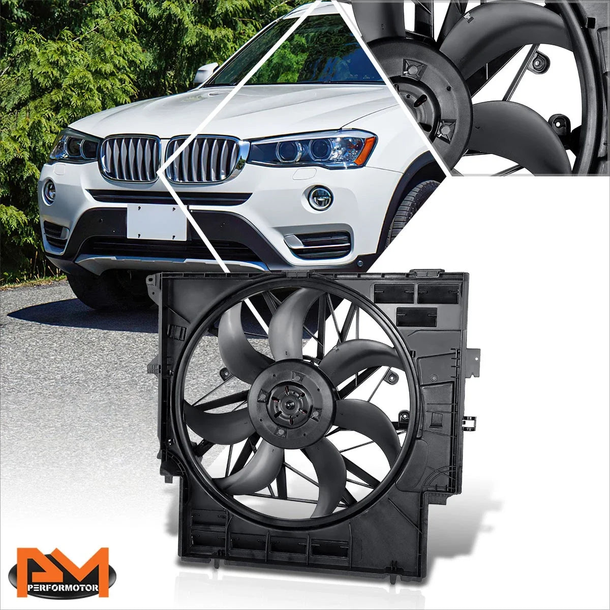 Cooling Fan Assembly w/ Shroud for BMW X3 Electric (2015-2017)