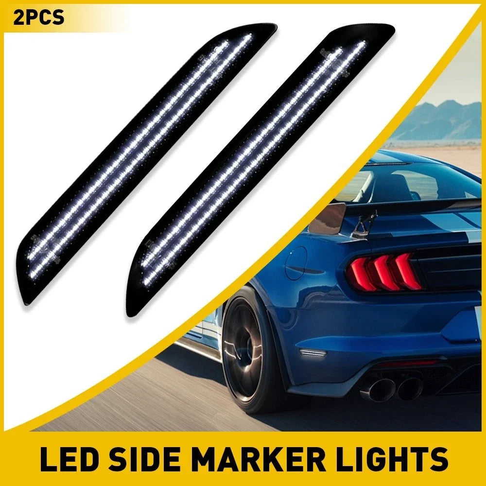 Smoked Lens LED Rear Bumper Side Marker Lights for Ford Mustang (2015–2022)