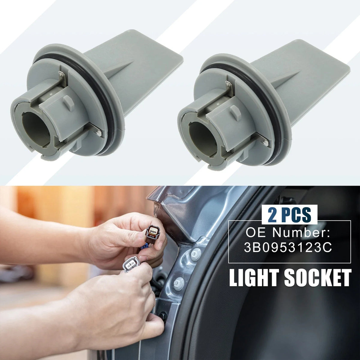 2X Side Repeater Indicator Light Bulb Socket 3B0953123C for Audi A6 (1998–2005)