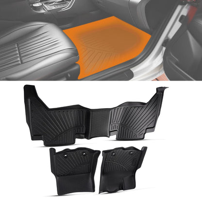 Front Floor Mats with Rear Mat for 2016-2017 Toyota Tacoma Double Cab