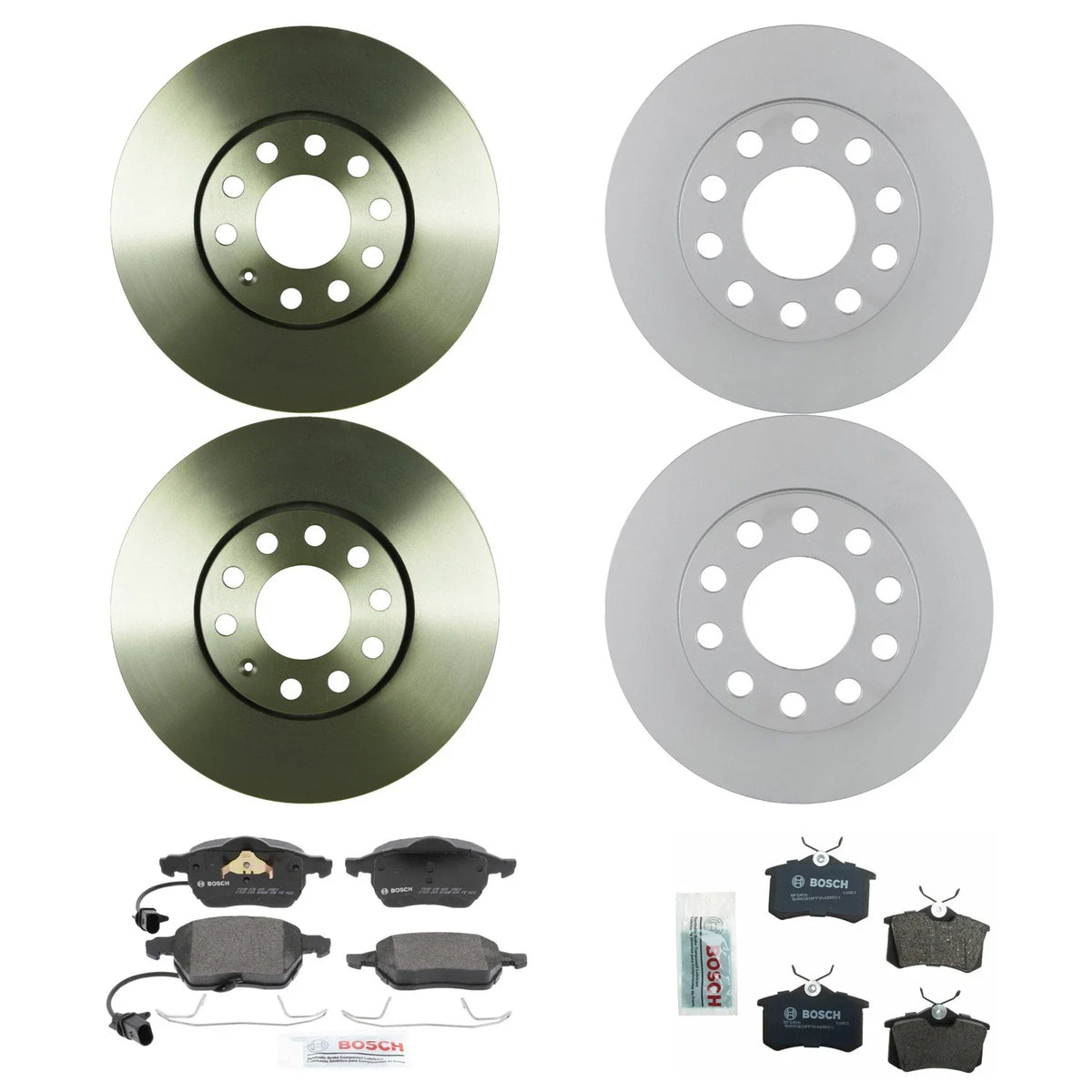 Bosch Quietcast Brake Pad Kit & Rotors for Audi A4 Quattro
